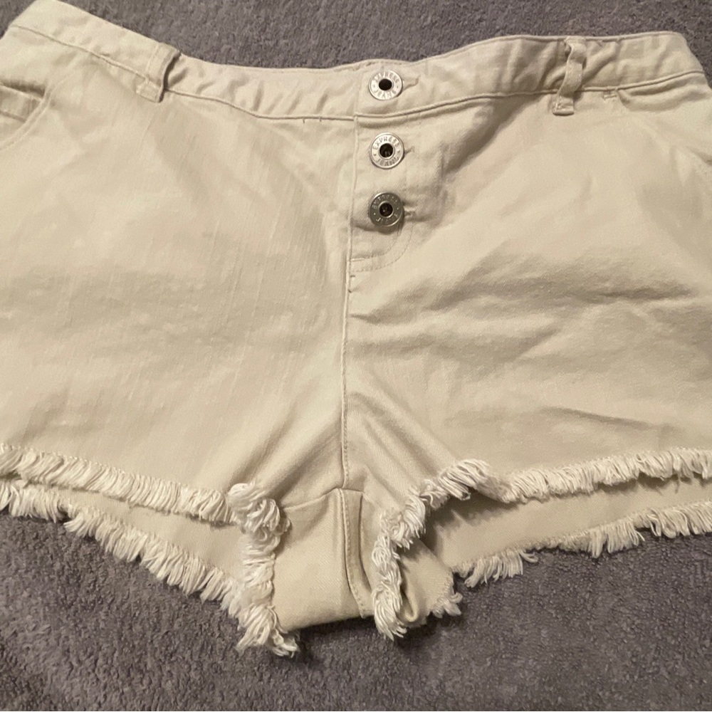 Express Vintage Y2K Shorts Women's 3/4 Tan Cutoffs